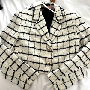 NWT Zara Cropped Tweed Blazer-L